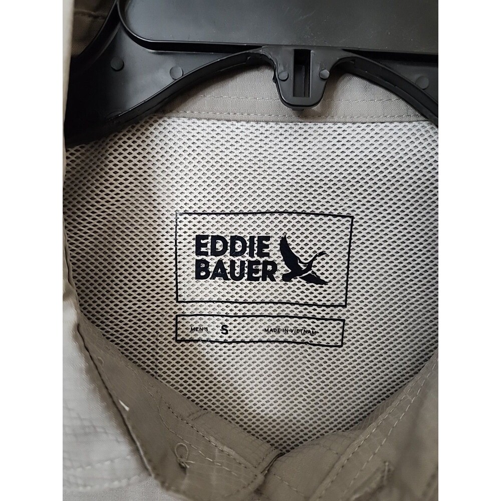 Eddie Bauer Tech Shirt Men S Gray Woven Vented Fishing Outdoor Lightweight NEW - Picture 4 of 9